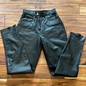 Harley-Davidson women’s black genuine leather pants - lined - size 4